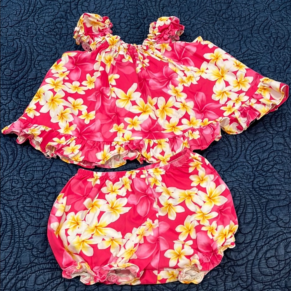 Floral Hawaiian Romper Set
